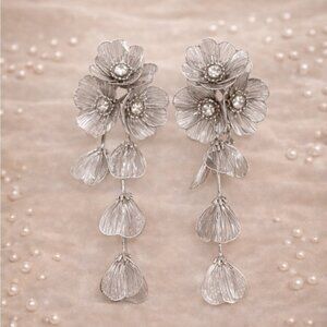 Zara Famous Kate Middleton Cascading Silver  Dangle Earrings